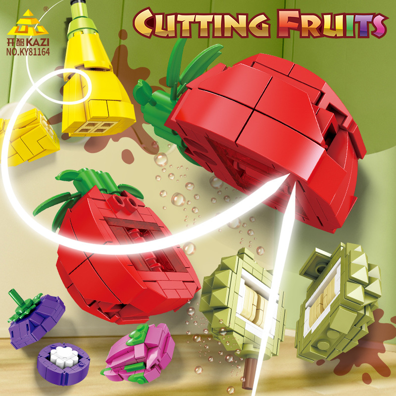 Kaizhi 81164 Juego de frutas de corte loco Rompecabezas para niños, ciencia y educación, bloques de construcción, juguetes, juegos infantiles nostálgicos image 1