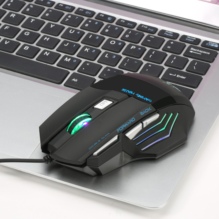 A908 Wired Mouse 7-Button Matte Texture Colorful Luminous Gaming Office 1.5 Meters_voghion.com