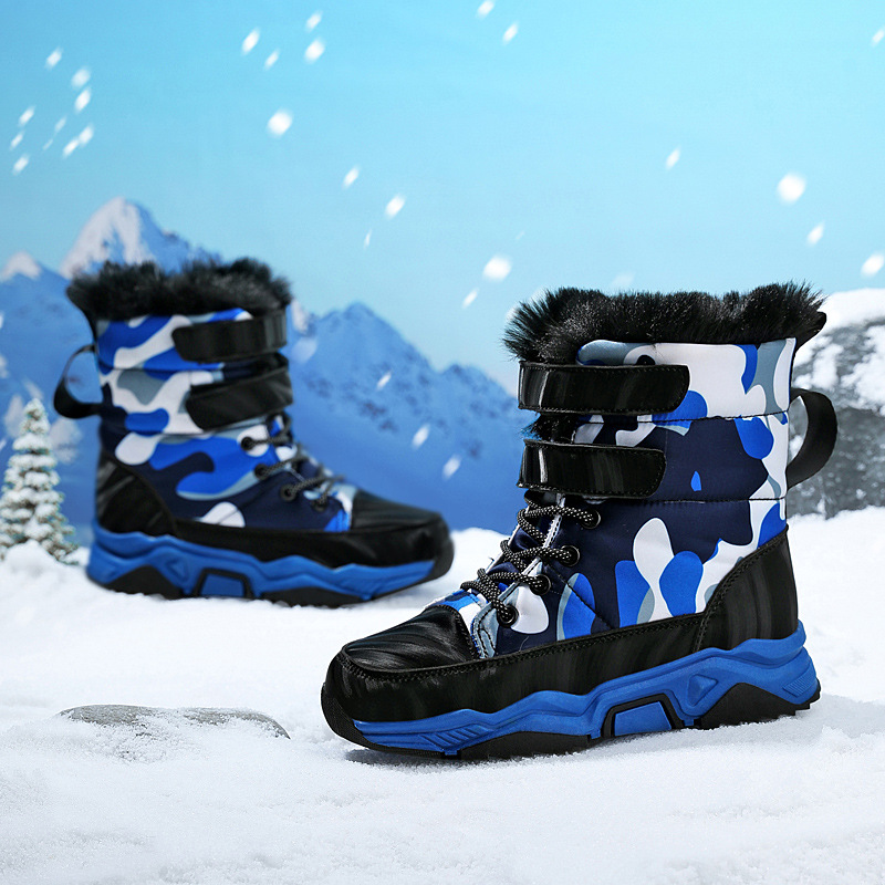 Kinder schnee 2024 winter neue stil mit plüsch isolierung, mittlere und große kinder outdoor baumwolle schuhe, high top_voghion.com