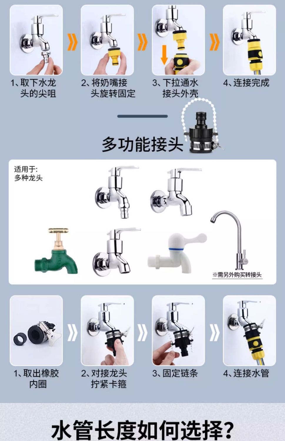 Car Wash Water Gun Household Watering Flowers and Vegetables Garden Water Pipe Hose Garden Gardening Shower Watering Nozzle Spray Set