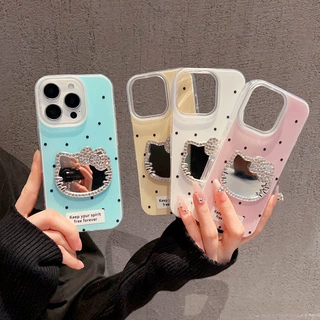ins夏日iPhone17手机壳猫咪补妆镜苹果15小众高级感16pro女款外壳