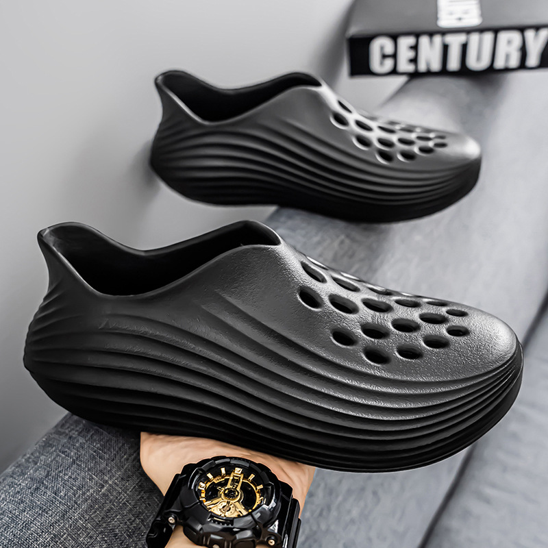 Zapatos con agujeros de coco para hombres nuevo estilo verano al aire libre vadeo Baotou bolso con tacón sandalias antideslizantes EVA pisando la mierda sandalias y zapatillas