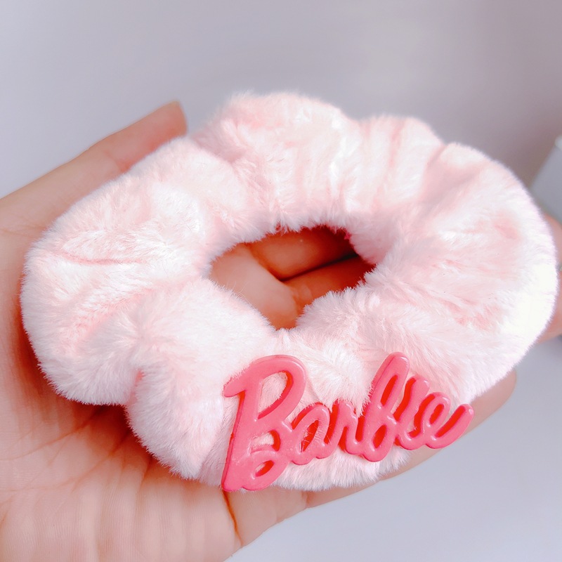 Dopamina dulce y picante Barbie Rosa mullida carta intestino grueso banda de pelo chica princesa cuerda de pelo Rosa rojo blanco tocado