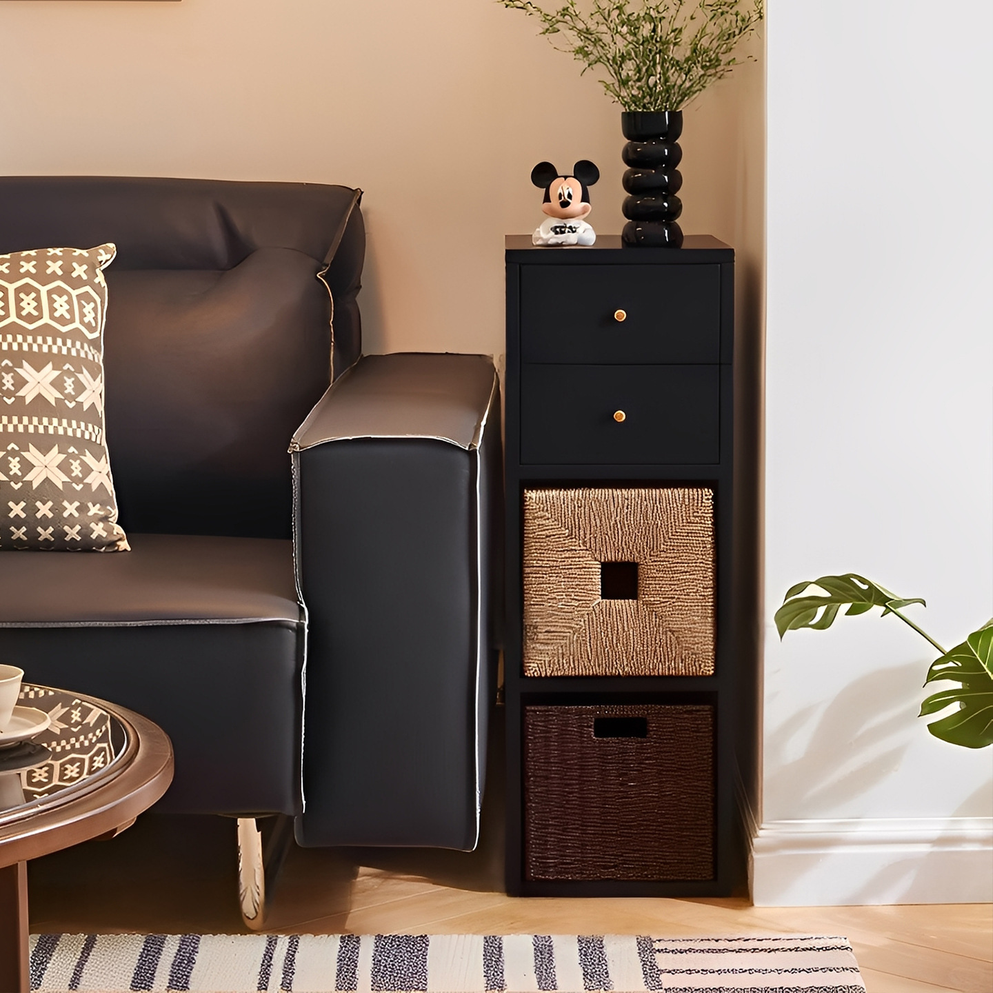 落地置物架不占空间小窄柜抽屉柜墙边柜子卡莱克格子柜多用储物柜