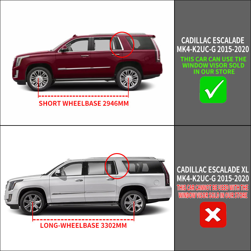 Cadillac Escalade Window visor for Cadillac Escalade Rain and Rain Board