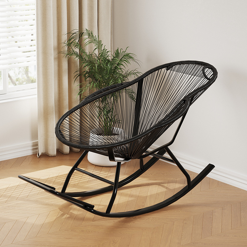 Silla mecedora Nido de Pájaro (Marco H)-Negro