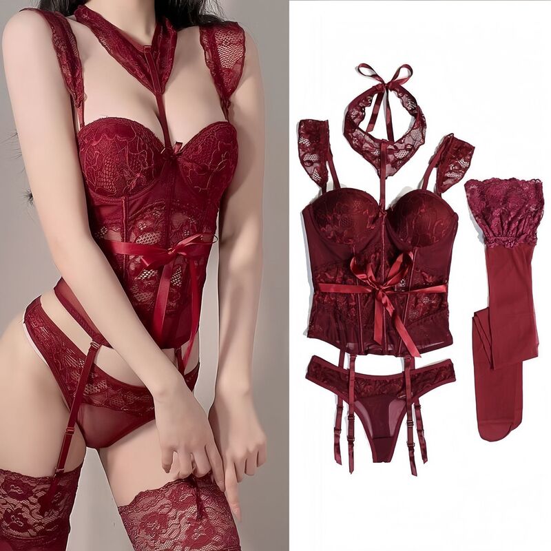 plus size Waist Sexy Spice suit Vest Tight Hot Red Sling Lace Anti-slip Waist
