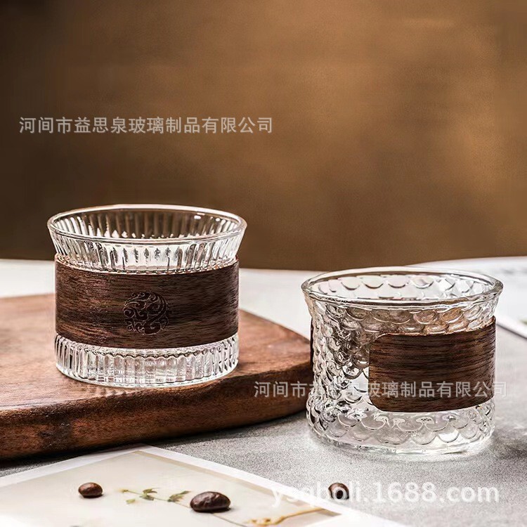 Walnut Anti-scalding Vertical Grain Cup Heat-resistant Small Tea Cup Set Master Single Cup Tea Cup Tea Cup Tea Cup Vertical Grain Cup