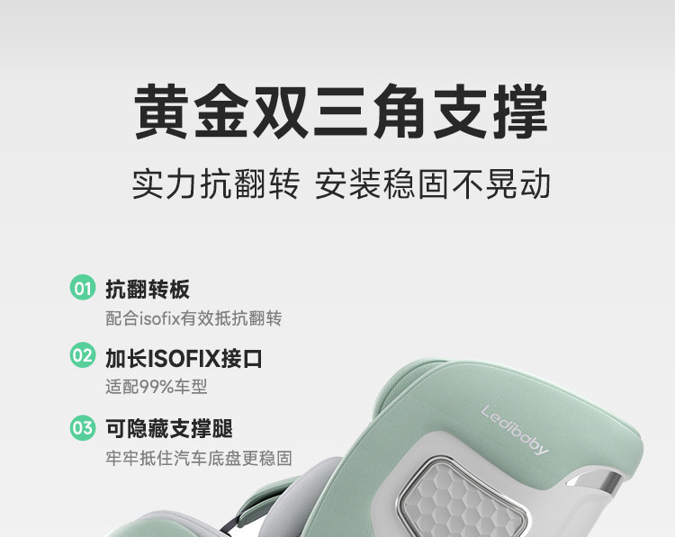 Leti Baby Child Safety Seat Space Capsule 2Pro Car Infant Car Seat 0-12 Years Old Intelligent Ventilation and Heating