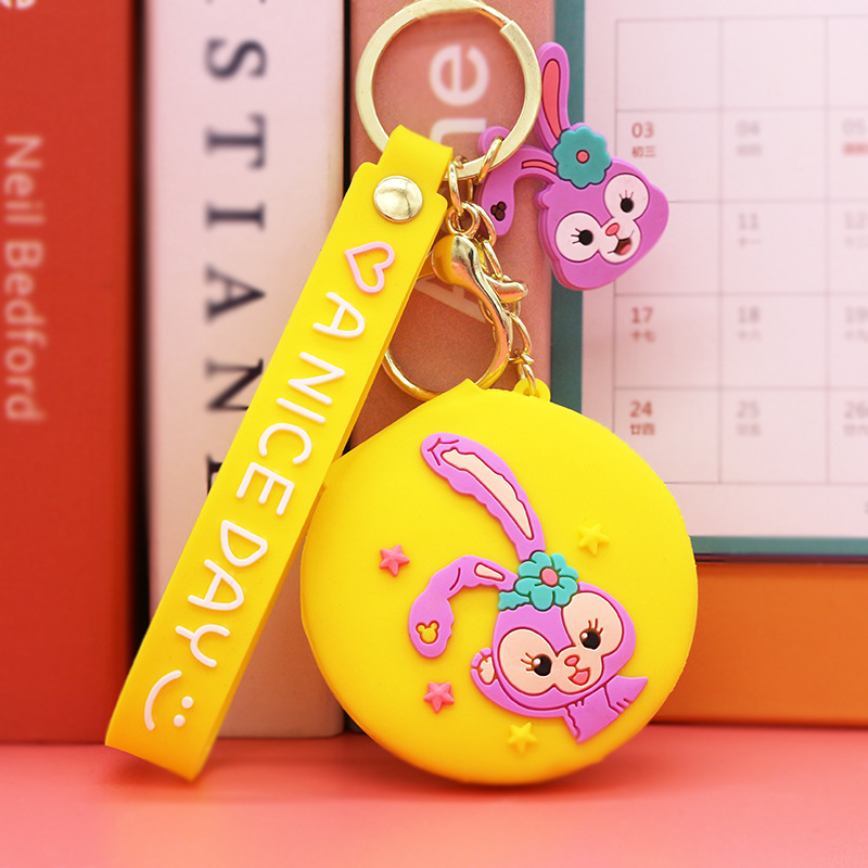 Nuevo espejo redondo pequeño portátil de dibujos animados lindo corazón de niña espejo de maquillaje plegable dormitorio vestidor espejo venta directa de fábrica