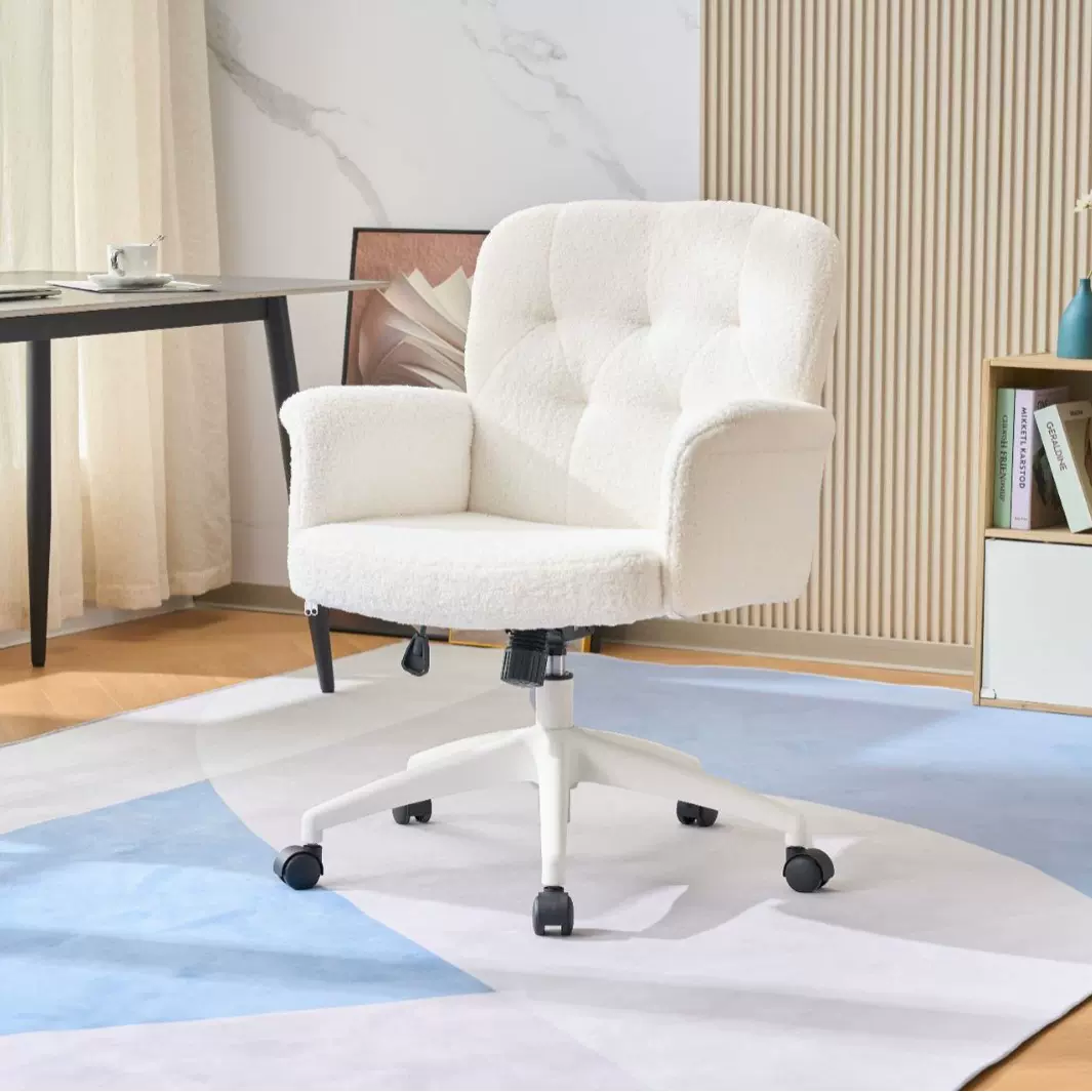 电脑椅家用久坐升降靠背椅人体工学女生卧室化妆椅办公书桌椅休闲