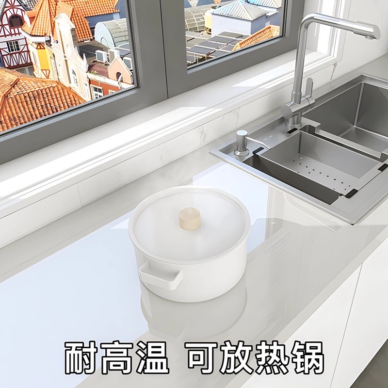 PET耐高温高光橱柜门灶台面家具翻新保护膜厨房自粘贴纸防油亮面