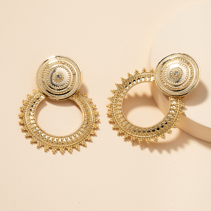 Metal Round Earrings display picture 8