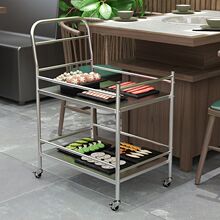 上菜火锅饭店送餐车护士手推车不锈钢置物架子厨房多层收纳小推车