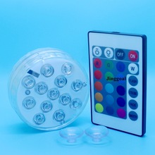 磁铁吸盘防水LED水底灯 七彩鱼缸水族灯 遥控LED旋钮潜水灯