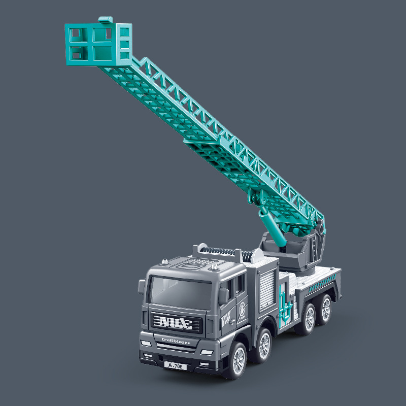 [Lote de caja sin venta al por menor] Simulación de vehículos de mantenimiento y rescate de la ciudad, vehículos de ingeniería, modelos de escaleras de escalada, juguetes para niños