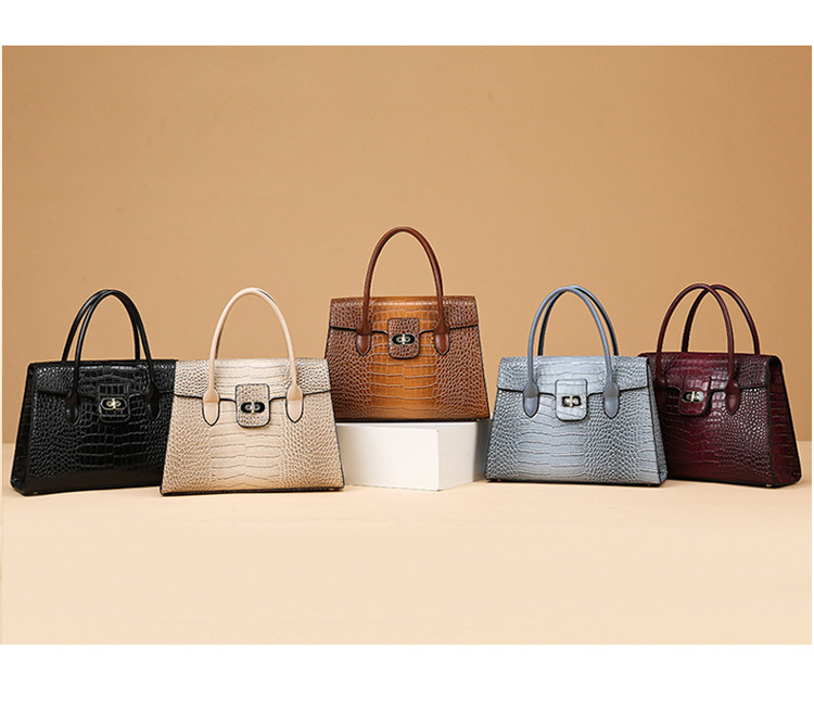 1325g Weight Polyester Lining Material Sewing Thread Fashion Element Zipper Closure Type Double Handle , Sling Strap Strap Type Crossbody Bag Bags Type Casual, Business, Daily Occasion Pu Leather Material Crocodile Pattern All Seasons Season Women's Gender Elegant Style Square Shape Women's Pu Leather Crocodile Elegant Sewing Thread Square Zipper Crossbody Bag 11