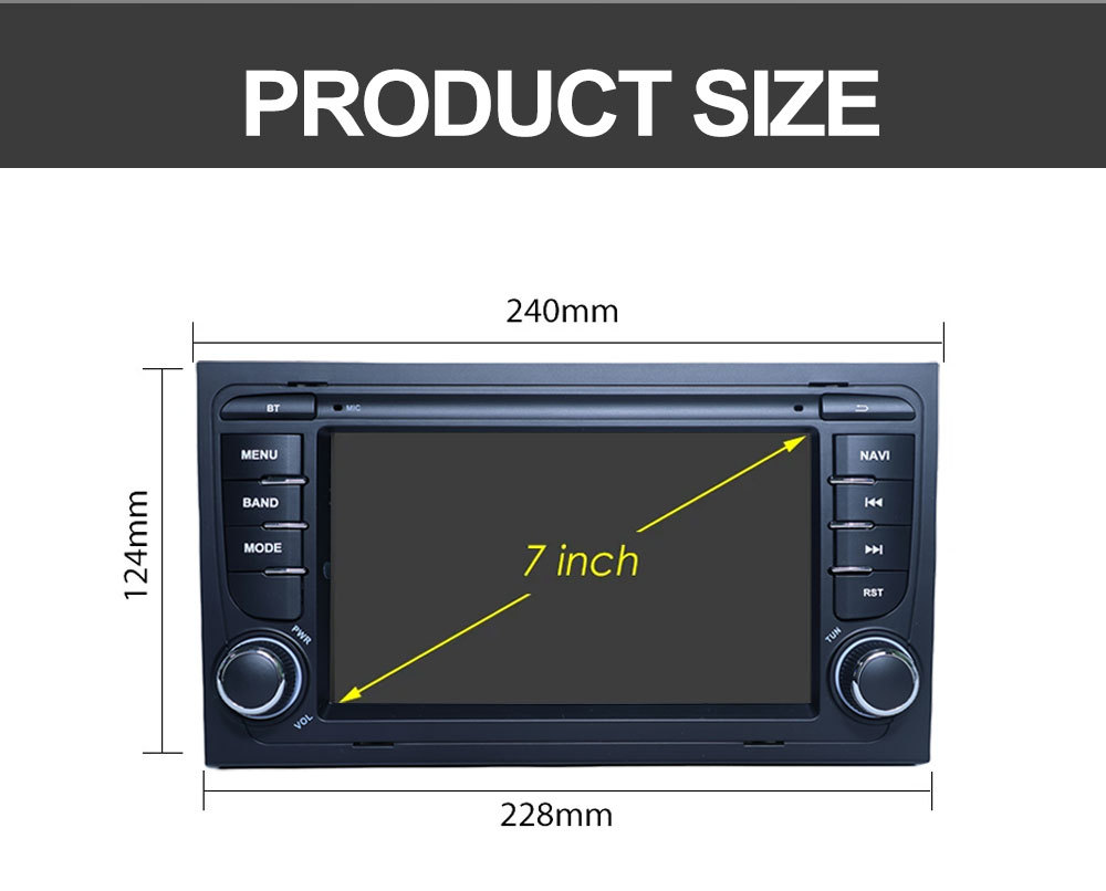 Suitable for 7inch Audi A4 Android Car Navigator Gpsmp5 Bluetooth Navigation All-In-One Carplay
