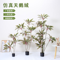 ハイエンドの軽い高級模擬緑の植物ベルベット鉢植え屋内リビングルーム床置き装飾装飾品バイオニック植物造園