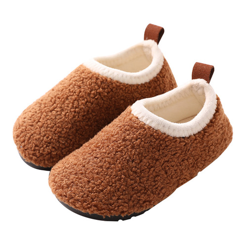 Velvet children's men's and women's floor socks and shoes baby's non-slip soles thickened autumn and winter new cotton shoes indoor home cotton slippers