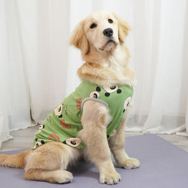 Pure cotton pet vest panda print breathable large dog clothing…