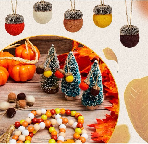 Cross-border exclusive felt pine cone kindergarten hanging decoration Christmas tree decoration accessory pinching fun felt finished product