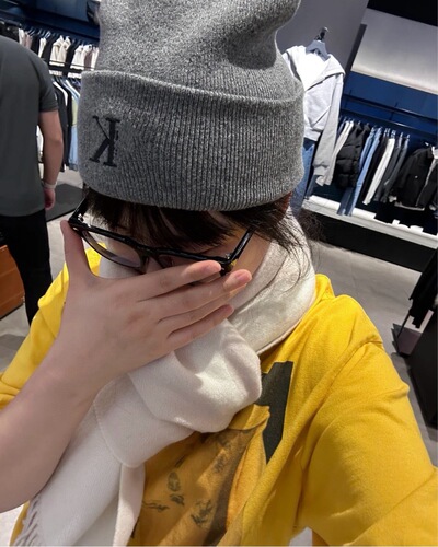 CK letter wool hat Couples fashion brand melon leather hat Women's handsome warm autumn and winter trend letter knitted hat