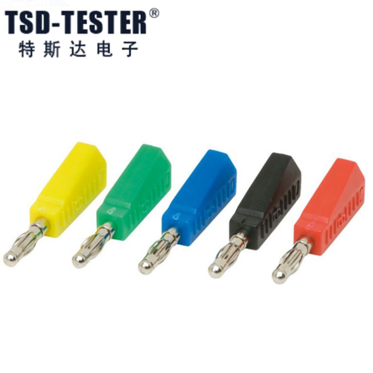 B5426 4mm教學儀器香蕉插頭可疊插PE塑殼 經典型 鍍鎳燈籠花型