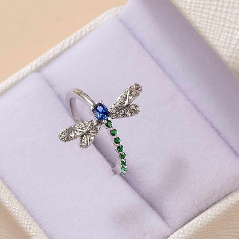 Dragonfly Pattern Wholesale Jewelry Casual Sweet Dragonfly Copper Zircon Rings
