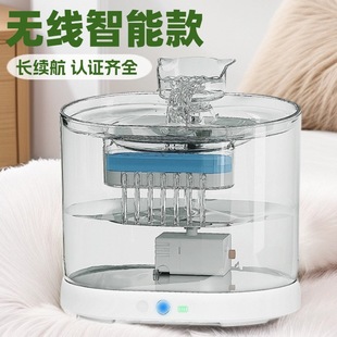 Cat drinker transparent wireless charging automatic cycle intelligent induction cat and dog pet water feeder cross-border new