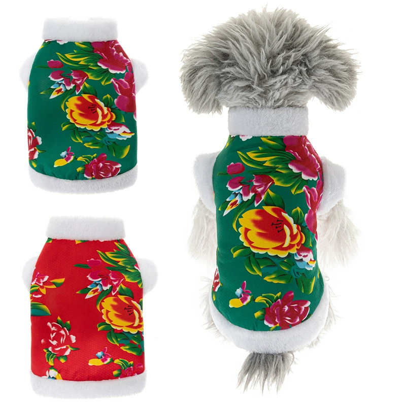 SOURCE Factory одежда для собак одежда для щенков одежда для собак большая куртка с цветочным принтом осенне-зимнее пальто с хлопковой подкладкой для домашних животных большая куртка с цветочным принтом