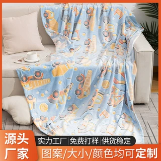 定制夜光毯双面法兰绒夏季发光毯办公室空调被毯儿童盖毯荧光毯子