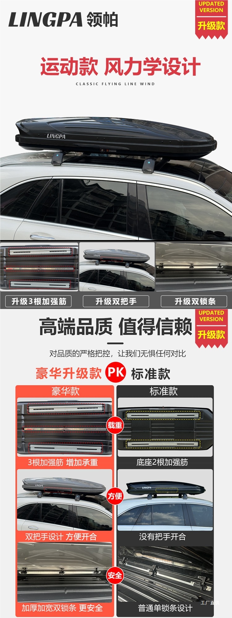 Roof Box Suv Universal Car Roof Box Luggage Rack Travel Box Ultra-Thin Large Capacity Lower Peihui