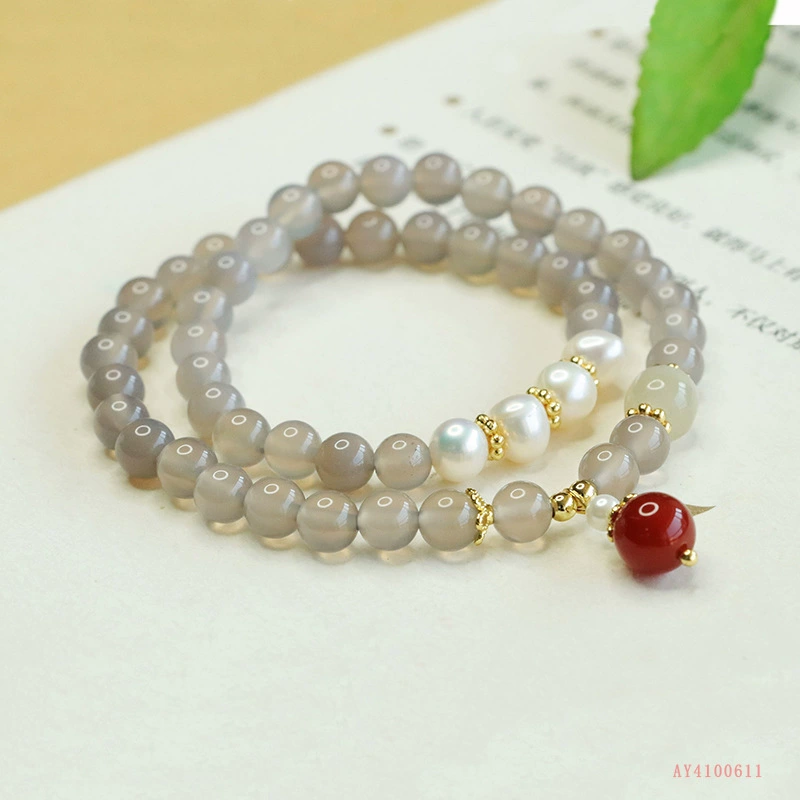 爱钰 Organic agate bracelet from pearl, wholesale
