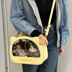 日本の透明な手提げは斜めにまたがっています。