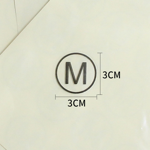 Circular Self-Adhesive Label for Clothing Size, Transparent Size Tag for Attaching to Clothes
