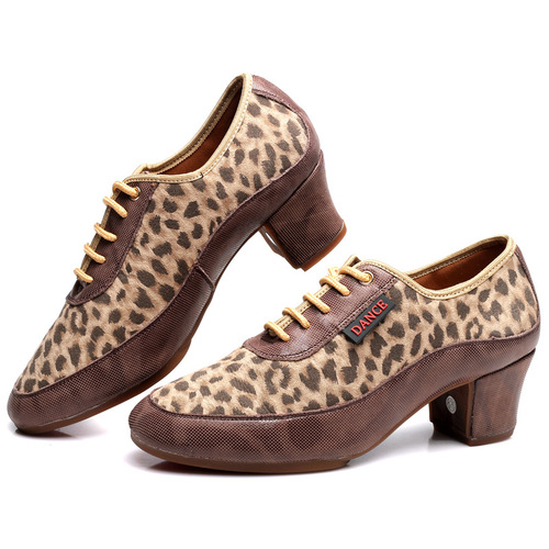 Women's ballroom latin jazz dance shoes leopard grain model of adult female fashion modern outdoor sailors outdoor shoes square DANCE