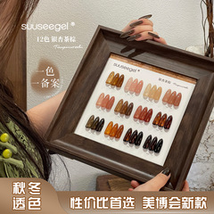 束色秋冬美拉德琥珀裸透色套装胶2025新款常用嬛嬛透咖色美甲油胶