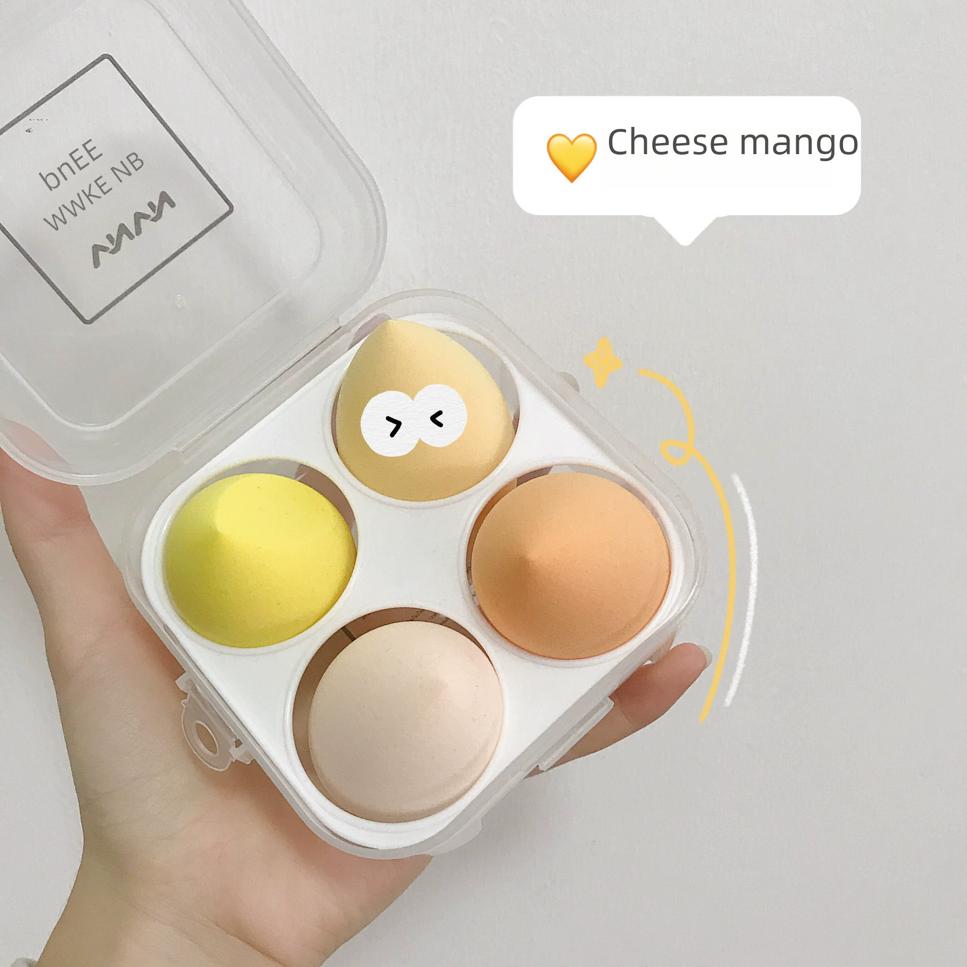 Общий торговый Тайланд VNVN Qifu Juice Makeup Egg Box Sponge Powder Sub -serving Witter Wet and Wet Both