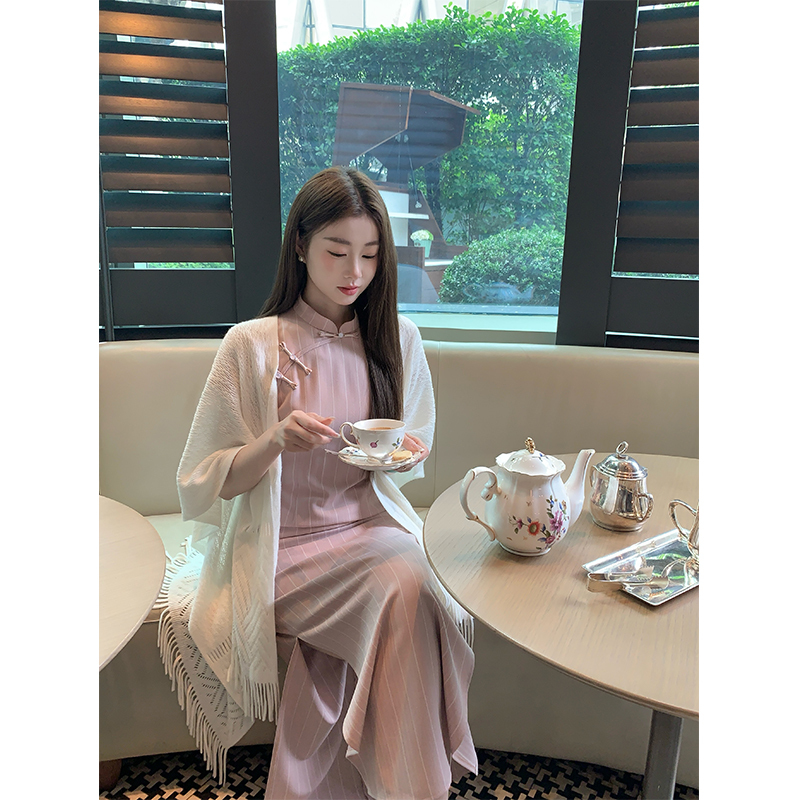 批发夏季办公室空调披肩女秋冬时尚旗袍外搭披肩白色搭配裙子披风|undefined