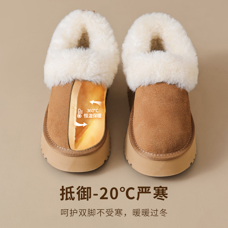 Botas de nieve para mujeres 2025 nuevos zapatos de algodón de nieve de invierno grueso con botas cortas de suela gruesa.
