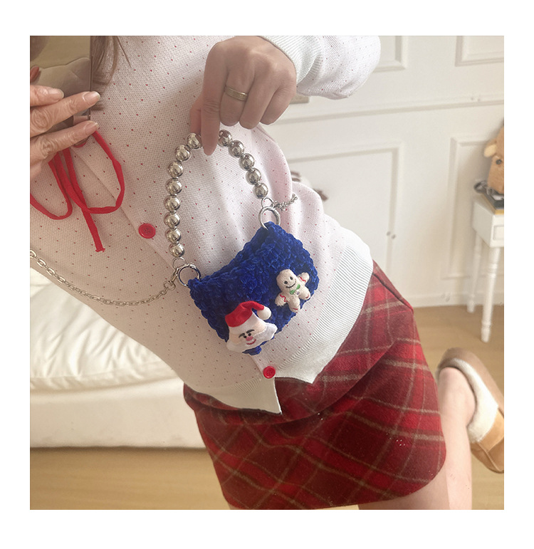 Bolsas de niños de comercio exterior cartoon lindas bolsas de mano con cuentas para niños y niñas otoño y invierno nuevas bolsas de acessorios para niñas de punto