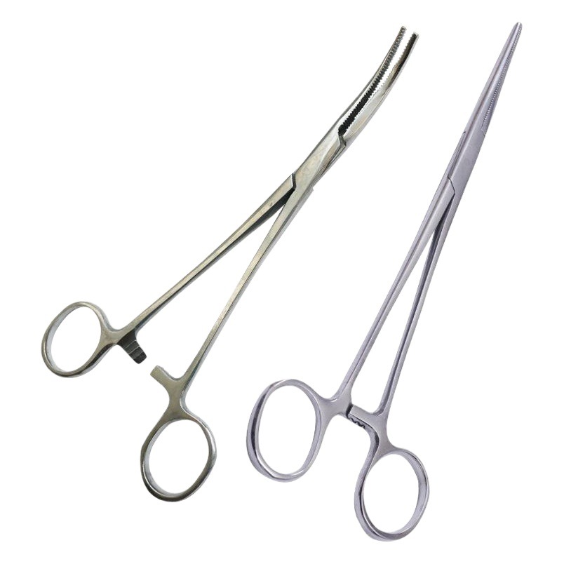 Veterinaria Quirúrgica pinzas Hemostat 16 18cm codo recto PET depilación veterinaria de acero inoxidable Hemostat
