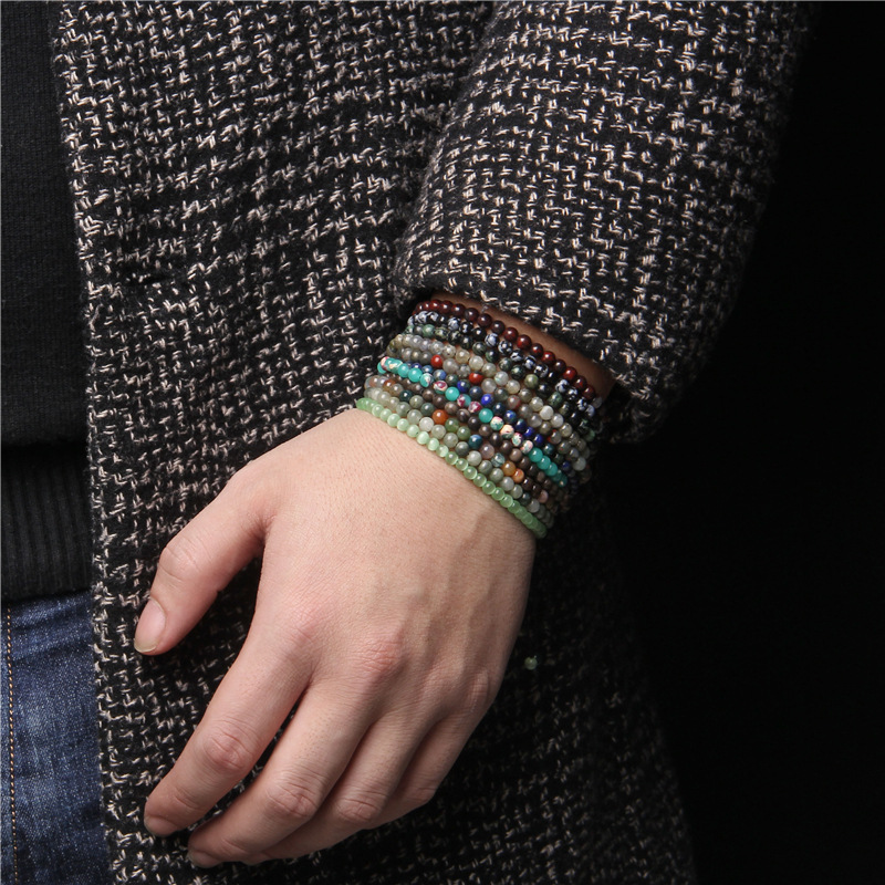 Solid Color Pattern Unisex Gender Casual Solid Color Natural Stone Bracelets In Bulk