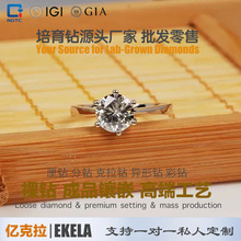 PT950铂金IGI证书人工实验室培育钻戒指来图来版私人定制工厂跨境
