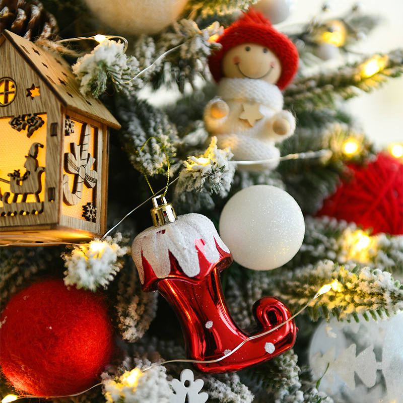 Hong Kong Heng Comercio exterior Corea del Sur nuevo pequeño árbol de Navidad traje de hojas mixtas decoraciones de Navidad nieve árbol de simulación