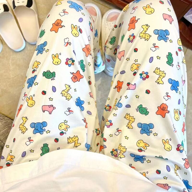 Walking Pants Pants Summer New Cute Student Shorts Women's Loose Casual Pants Cartoon Outer Wearing Thin Pajama Pants Walking Pants Pants Summer New Cute Student Shorts Women's Loose Casual Pants Cartoon Outer Wearing Thin Pajama Pants