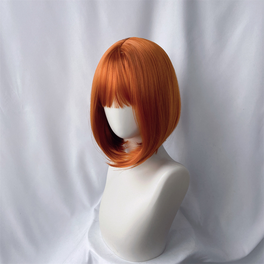 Peluca Corta de Cosplay de Anime de Fibra Sintética de Alta Temperatura para Cosplay
