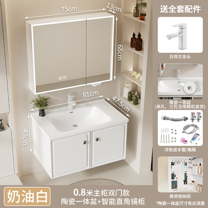 Nuevo armario de espejo de baño de abeja de arco de acero inoxidable colgado de pared espejo inteligente con almacenamiento de lámpara en un lavabo