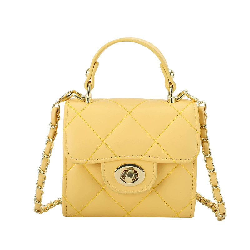 Children's bag with diamond pattern, shoulder bag, accessory, wallet, chain bag